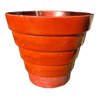 1930s Usa Pottery Stacked Deco Planter Marked Usa STP-3 For Sale