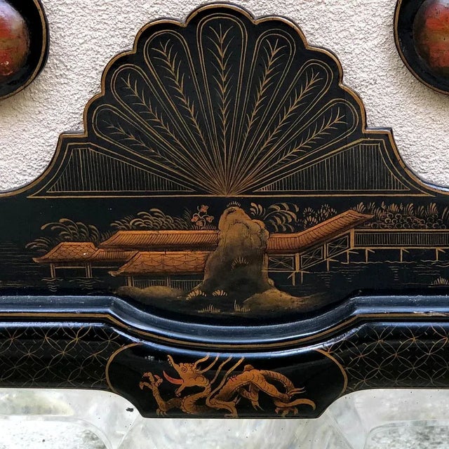 Early 20th Century Antique French Chinoiserie Hand-Painted Beveled Mirror For Sale - Image 5 of 12