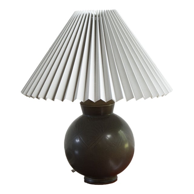 Art Deco Ceramic Table Lamp by Nils Thorsson for Aluminia Royal Copenhagen, 1950 For Sale