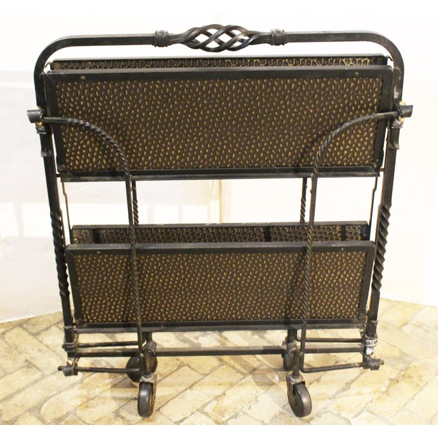 Circa 1960s French Brutalist Design Folding Bar Cart or Serving Trolley For Sale In Raleigh - Image 6 of 10