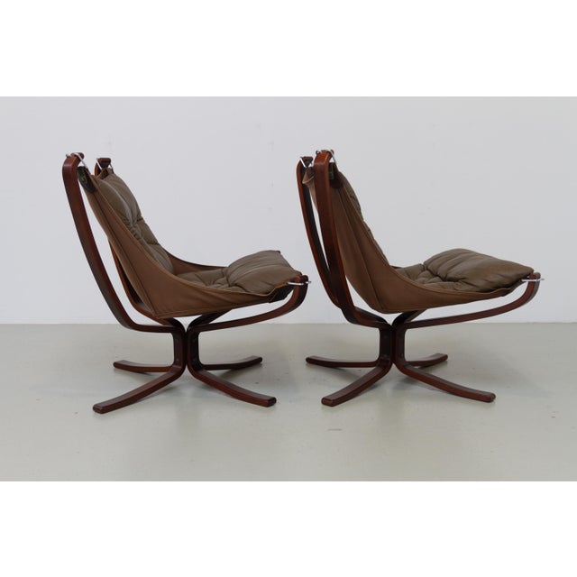 Olive Green Falcon Chairs by Sigurd Resell for Vatne Møbler, Norway, 1970s, Set of 2 For Sale - Image 17 of 18