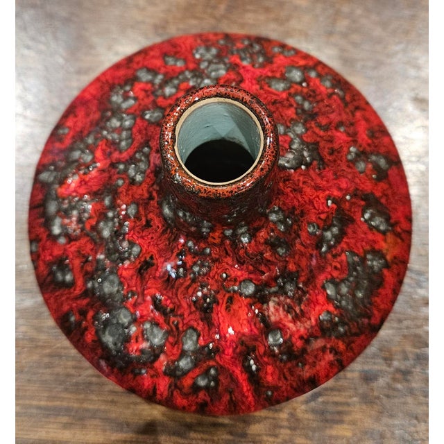 Gemstone UFO-Shaped Fat Lava Vase For Sale - Image 7 of 9