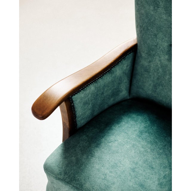 Danish Wooden Armchair, 1970s For Sale - Image 4 of 5