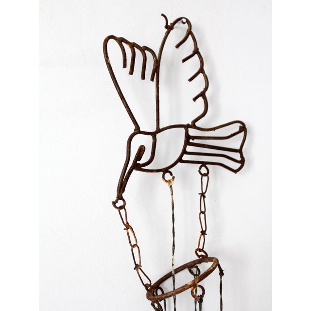 Vintage Folk Art Bird Wind Chime For Sale - Image 4 of 11