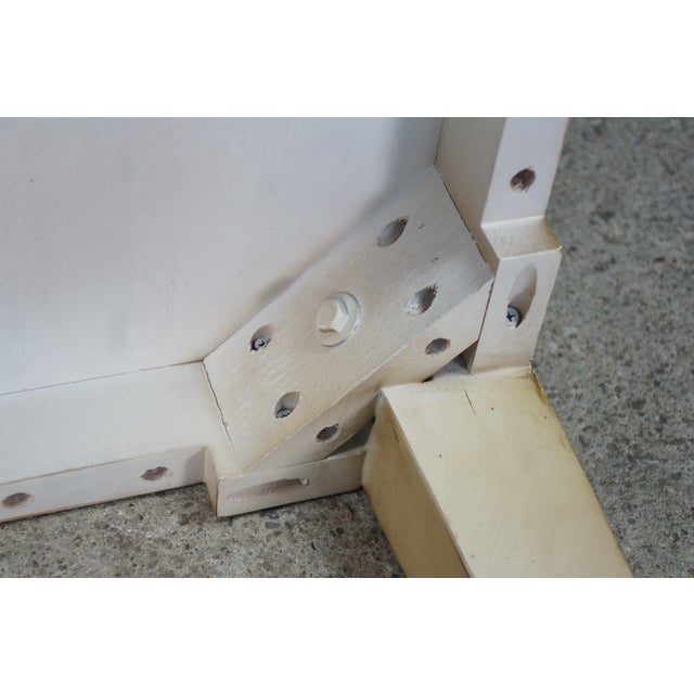 Late 20th Century Hollywood Regency Style Cream Painted Square Bunching Table 22" For Sale - Image 16 of 17