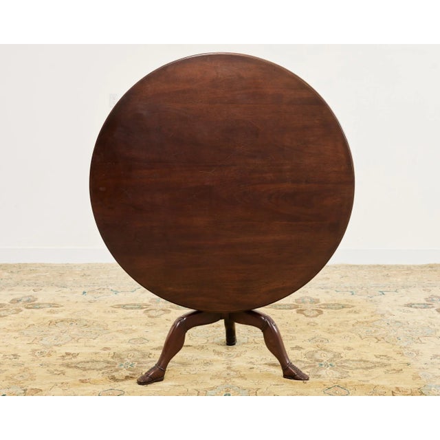 Coffee Georgian Isle of Man Tilt-Top Mahogany Center Table For Sale - Image 8 of 12
