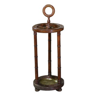 Beechwood Umbrella Stand with Faux Bamboo Finish, 1930s For Sale