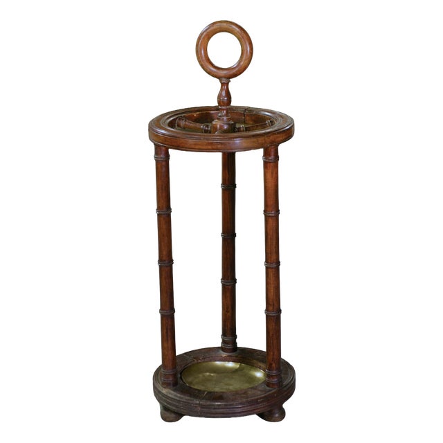 Beechwood Umbrella Stand with Faux Bamboo Finish, 1930s For Sale