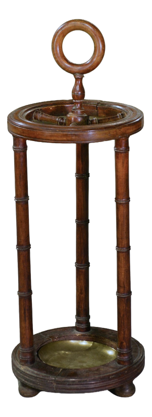 Beechwood Umbrella Stand with Faux Bamboo Finish, 1930s