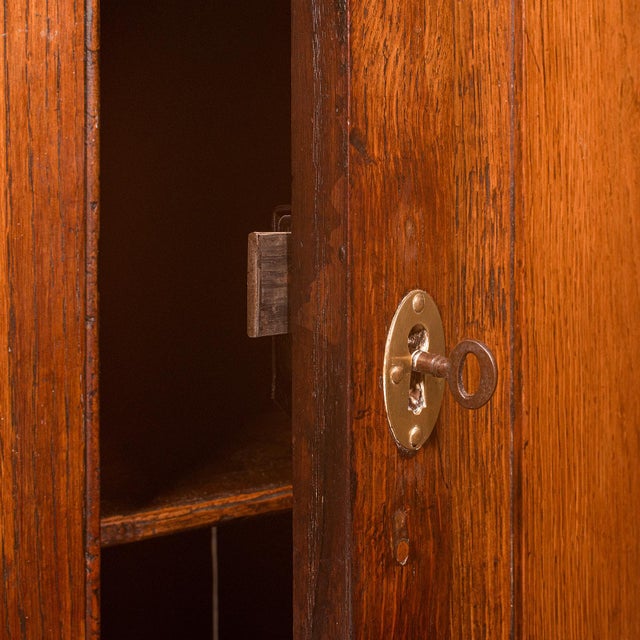 Wood Small Antique Corner Cabinet, English, Golden Oak, Hanging Cupboard, Georgian For Sale - Image 7 of 10