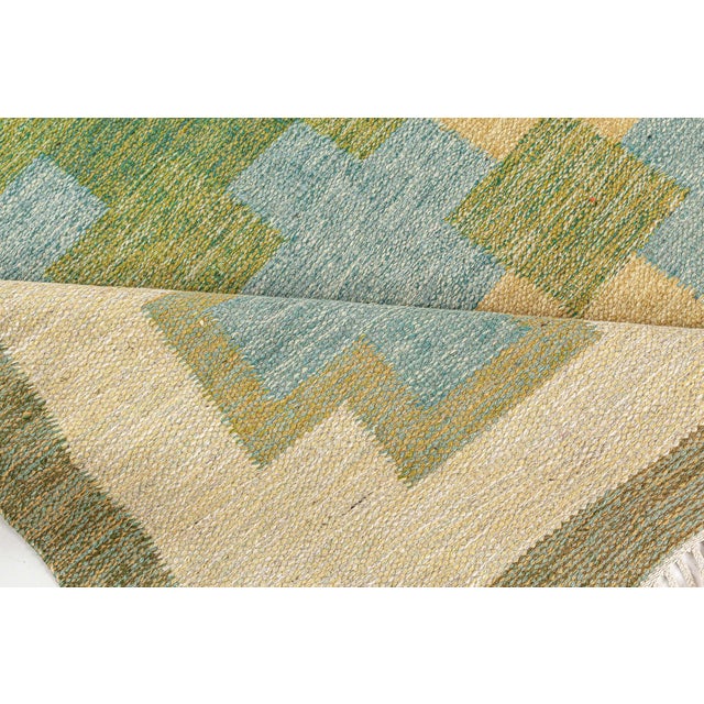Mid 20th Century Doris Leslie Blau Vintage Swedish Flat Woven Rug by Kerstin Persson Signed 'KP' For Sale - Image 5 of 7