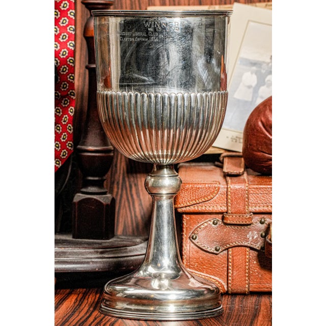 Impressive Large Sterling Silver Ornate High Quality Antique Cricket Sports Trophy For Sale - Image 9 of 13