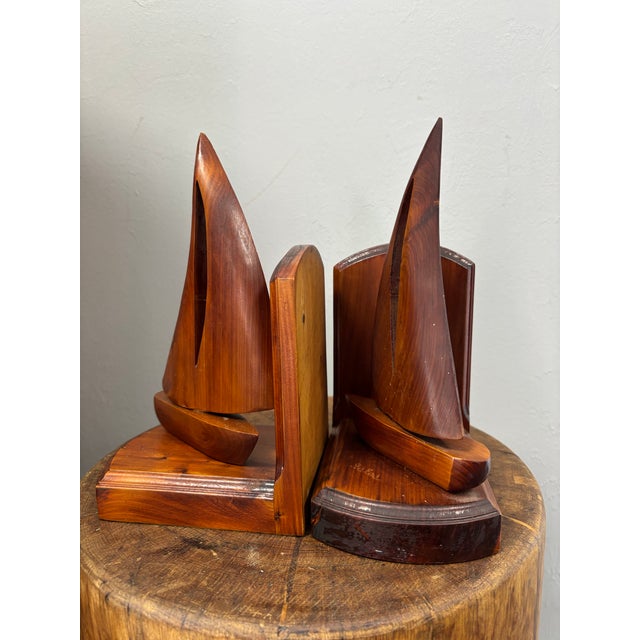 Nautical Vintage Sailboat Bookends For Sale - Image 3 of 7