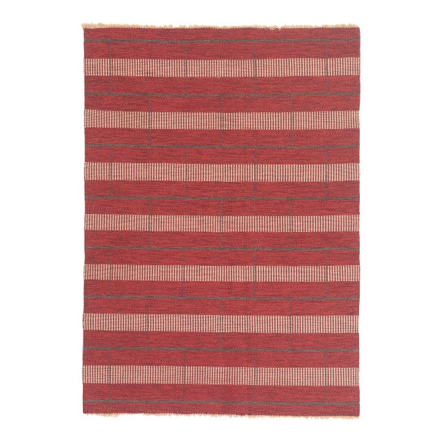 Vintage Swedish Rollakan Rug, 04'07 X 06'04 For Sale