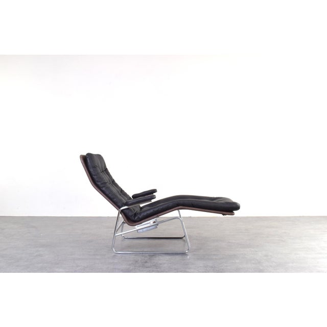 1960s Bauhaus Model Fenix Chaise Lounge in Leather and Chrome by Sam Larsson for Dux, 1960s For Sale - Image 5 of 15