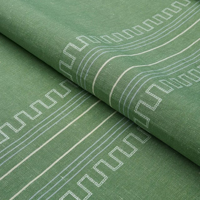Schumacher Schumacher X Mary McDonald Greco Stripe Fabric in Green For Sale - Image 4 of 5