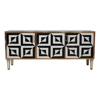 Three-Door Sideboard with Optical Glass Covering from Justfurnituress SRL For Sale