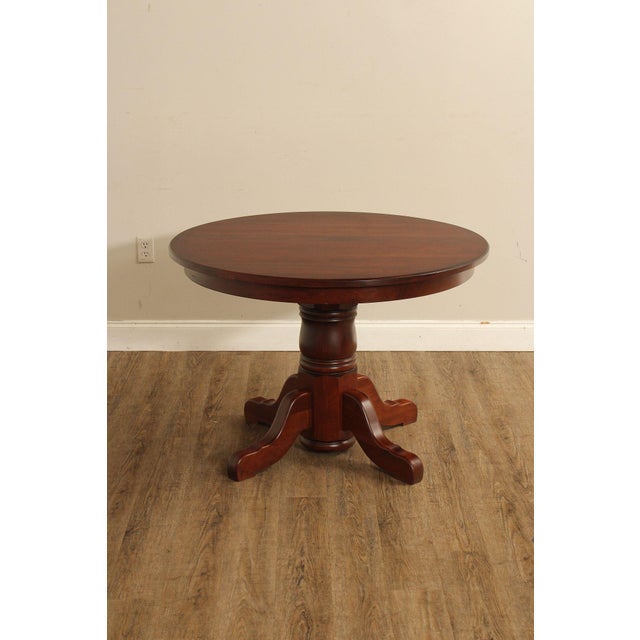 Late 20th Century Hunt Country Furniture Round Top Cherry Dining Table For Sale - Image 13 of 18