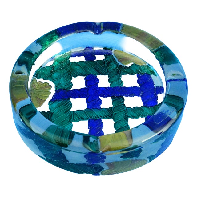 Vintage Murano Submerged Glass Ashtray by Antonio Da Ros, 1960s For Sale