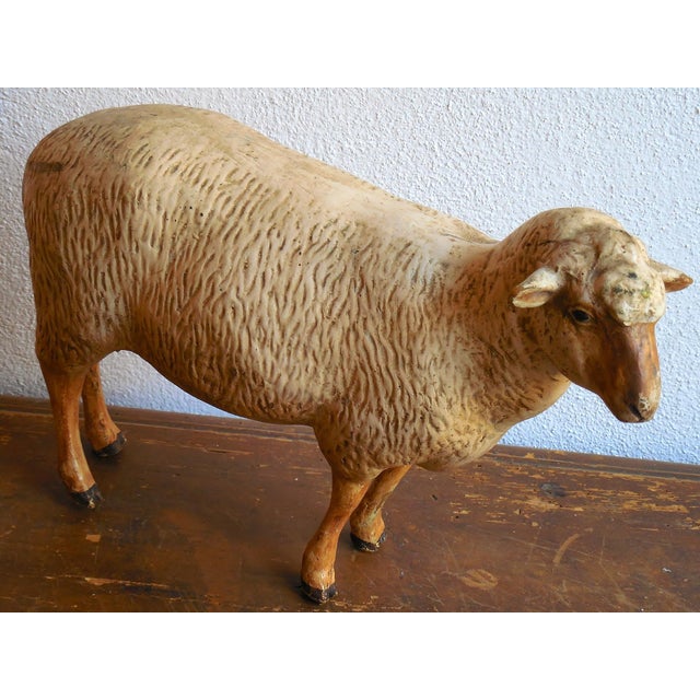 Antique 1930s Zoological Sheep Figurine / Model Used in School For Sale - Image 10 of 11