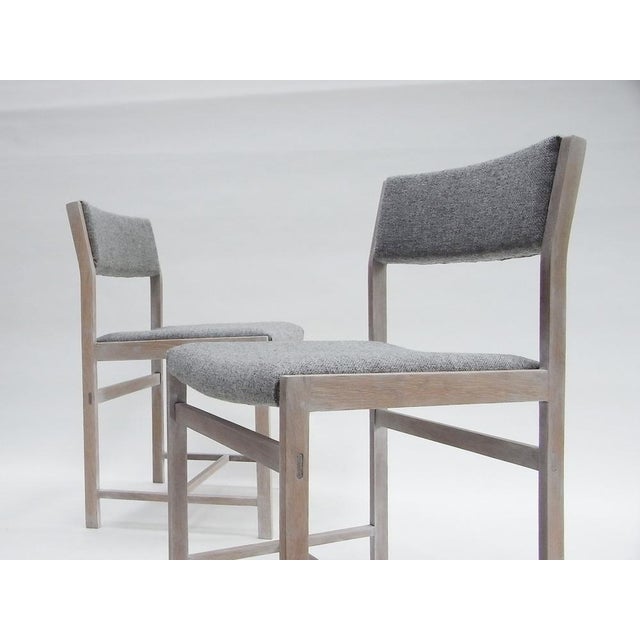 Contemporary Set of Chairs in Whitened Oakwood & Kvadrat Fabric For Sale - Image 3 of 18