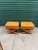 Mid-Century Modern Pair of 1970s Billy Baldwin Style X-Base Ottomans in Original Orange Herringbone Upholstery For Sale - Image 3 of 9