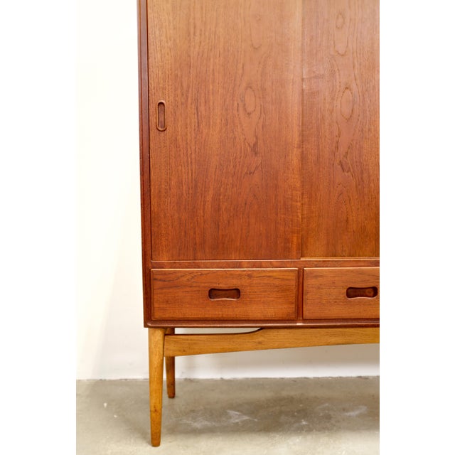 1950s Danish Teak Tall Sideboard / Highboard For Sale - Image 10 of 18