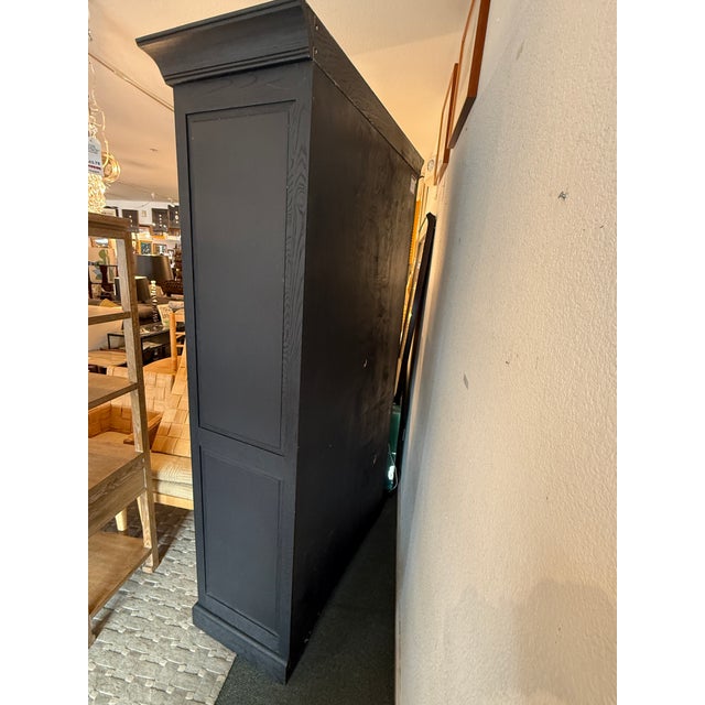 2010s Restoration Hardware Shutter Single Armoire, Black For Sale - Image 5 of 12