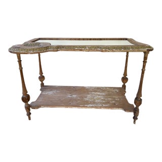 Antique French Mirrored Table For Sale