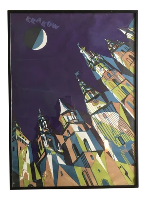 Original Vintage Travel Poster Krakow Poland Jerzy Napieracz 1971