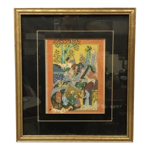 Antique Persian Watercolor Painting