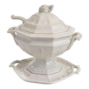 Vintage Red Cliff American Ironstone Soup Tureen With Underplate, Mid-20th Century