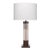 Jamie Young Sheridan Steel & Hide Table Lamp For Sale