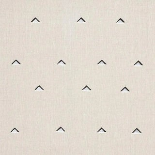 Schumacher X Caroline Z Hurley Overlapping Triangles Fabric in Black & White For Sale