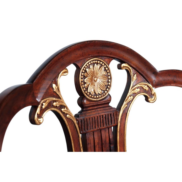 Traditional English Regency Lyre Back Gilded Armchairs, a Pair For Sale - Image 3 of 9