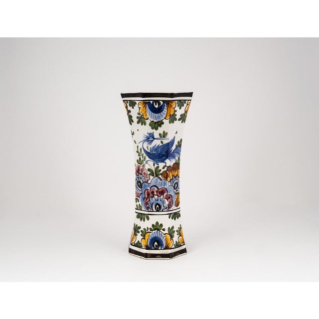 Vintage Polychrome Garniture Set by Oud Delft, 1940s, Set of 3 For Sale - Image 16 of 18