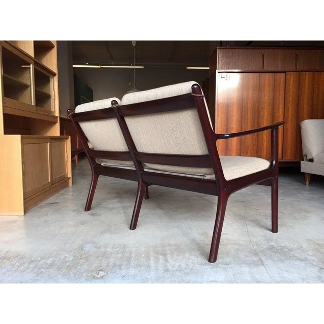 Danish Model Pj112 Mahogany Sofa by Ole Wanscher for Poul Jeppesen, 1960s For Sale - Image 3 of 11