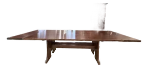 Late 20th Century Stickley Mission Collection Keyhole Trestle Oak Dining Table