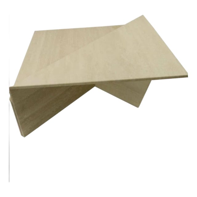 1970s Italian Travertine Marble Coffee Table by Up & Up For Sale