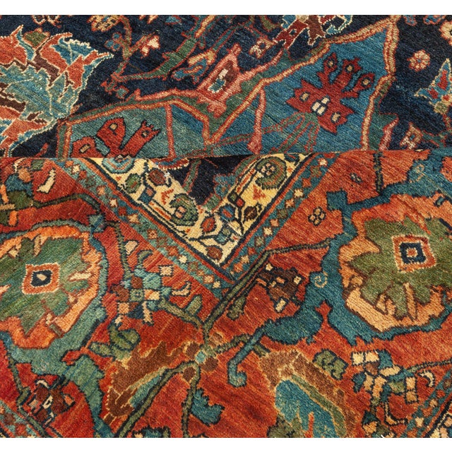 Textile Authentic Oversized 19th Century Persian Bidjar Bold Handmade Rug For Sale - Image 7 of 8