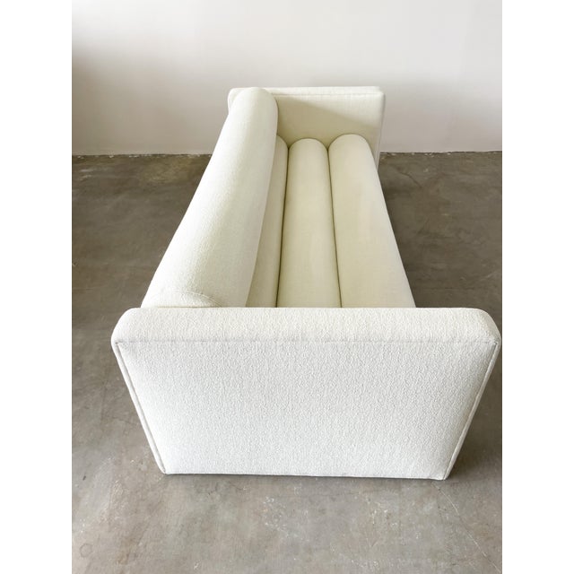 Vintage 80s Postmodern Off White Boucle Bolster Sofa For Sale In Palm Springs - Image 6 of 10
