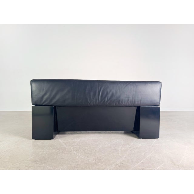 Black Brigadier Two-Seater Leather Black Sofa by Knoll for Cini Boeri, 1980 For Sale - Image 8 of 10