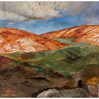 View from the Nest by Caitlin Hurd | Oil on canvas Landscape with rolling hills and clouds. For Sale