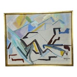 Ante Gerhard, Abstract Landscape, 1964, Oil on Canvas, Framed For Sale