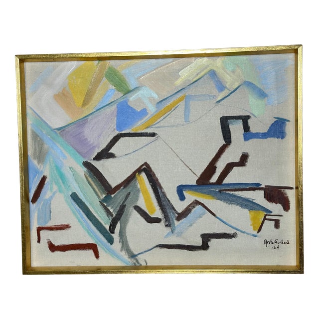 Ante Gerhard, Abstract Landscape, 1964, Oil on Canvas, Framed For Sale