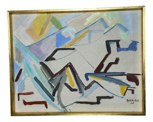 Ante Gerhard, Abstract Landscape, 1964, Oil on Canvas, Framed