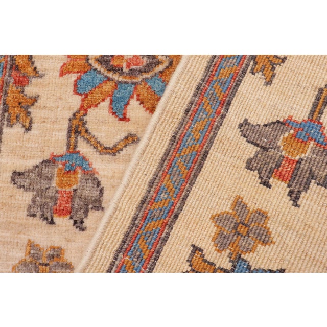 Beige Shabby Chic Ziegler Beige/Red Wool Runner Rug- 2'0'' X 5'1'' For Sale - Image 8 of 10