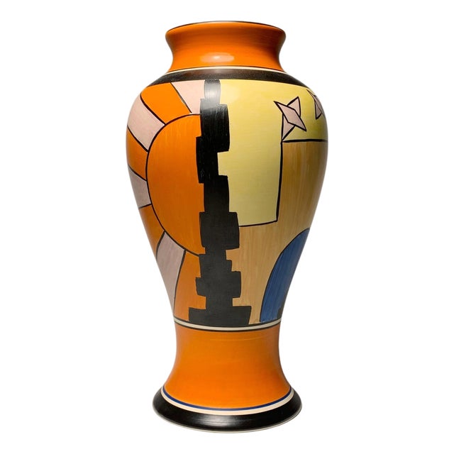 1990's Wedgwood Bizarre Sunray Meiping Vase by Clarice Cliff For Sale