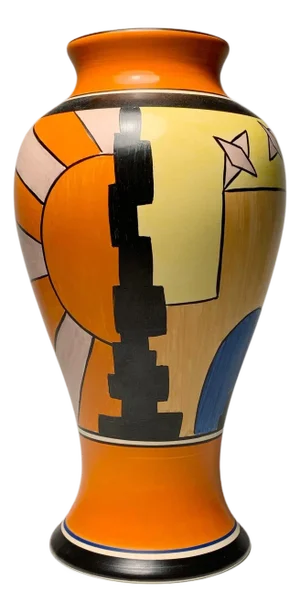 1990's Wedgwood Bizarre Sunray Meiping Vase by Clarice Cliff