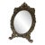 Vintage Ornate Brass Vanity Mirror For Sale